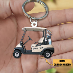 Personalized Golf Cart Acrylic Keychain