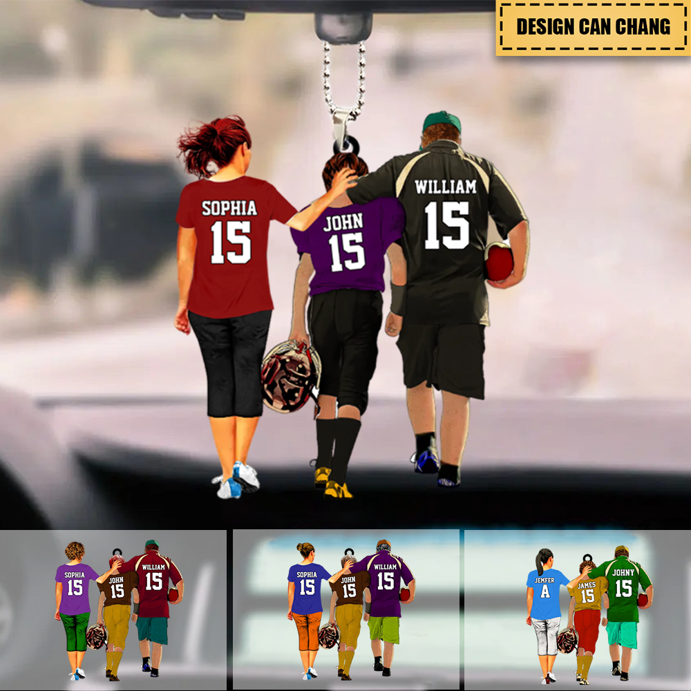 Personalized American Football Family Acrylic Car / Christmas Ornament - Gift For American Football Players