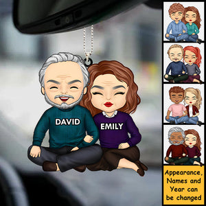 Personalized couple  Car Hanging Ornament-Gift For Couple, Husband Wife, Anniversary, Engagement, Wedding, Marriage Gift