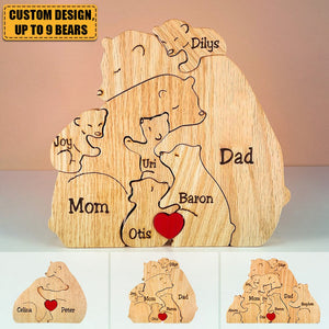 2023 New Release-Personalized Bear Family Wooden Art