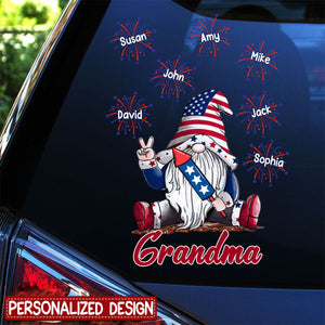 Grandma Firecracker Grandkids Independence Day Personalized Decal