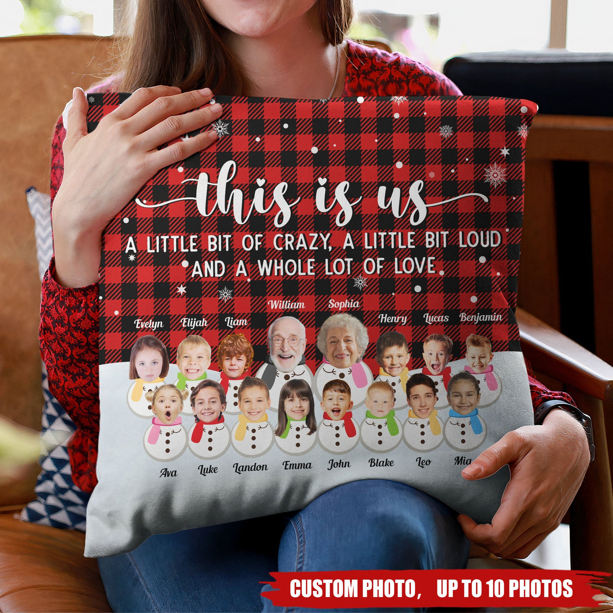 Personalized Photo Pillow-This Is Us A Whole Lot Of Love-Great Christmas Gift Idea