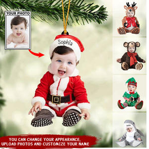 Personalized Photo Baby Christmas Ornament - Custom Gift For New Baby First Christmas Ornament