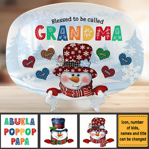 Blessed To Be Called Grandma Or Grandpa Plate
