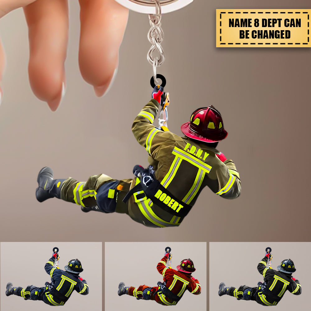 2023 New Release Personalized Firefighter Two Sided Keychain