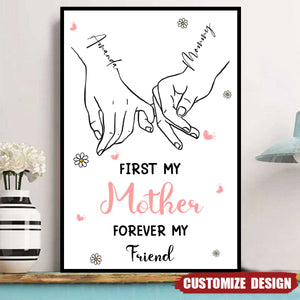 First My Mother Forever My Friend - Personalized Poster - Gift For Mom