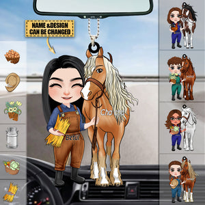 Personalized Horse Girl Acrylic Car hanging Ornament
