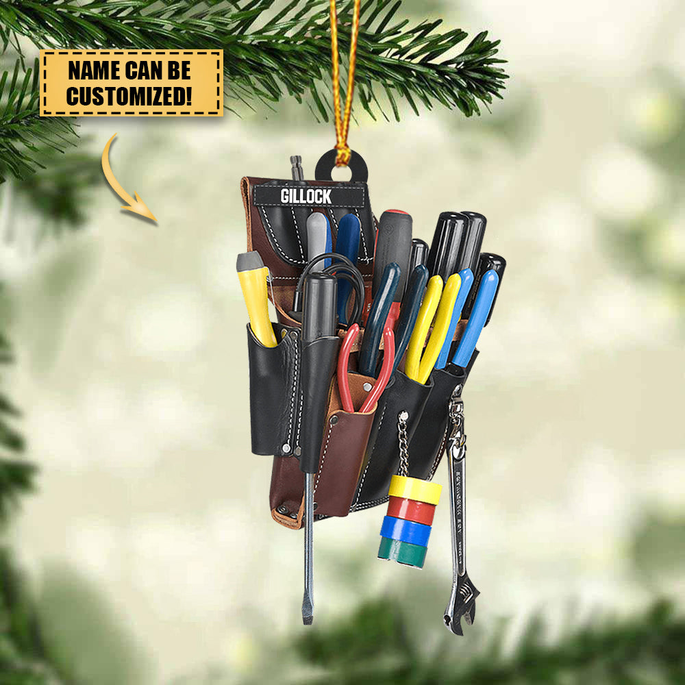 Personalized Electrician Tool Bag Christmas Ornament