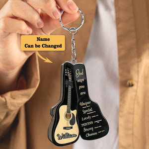 PERSONALIZED GUITAR BAG GOD SAYS YOU ARE ACRYLIC KEYCHAIN