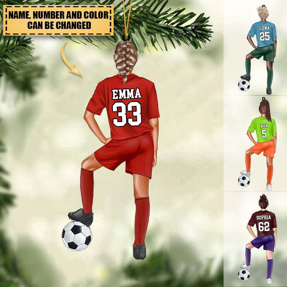 Personalized soccer player Hanging Ornament-Great Gift Idea For Soccer Players&Soccer Lovers