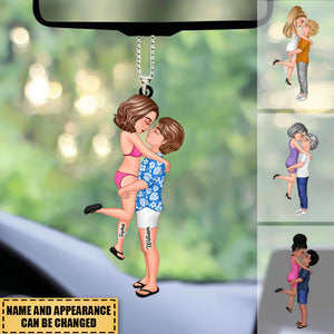 Personalized Doll Couple Kissing Hugging hanging Ornament - Gift For Couple