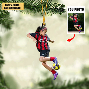 Personalized Christmas Hanging Ornament - Gift For Soccer/Football Lovers - Custom Your Photo