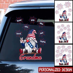 Grandma Firecracker Grandkids Independence Day Personalized Decal
