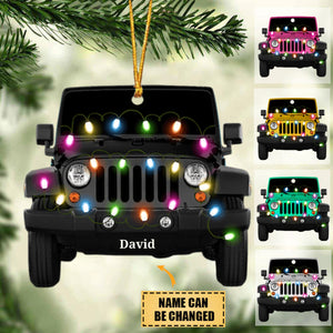 Personalized Wrangler Off-Road Car Acrylic Christmas Ornament