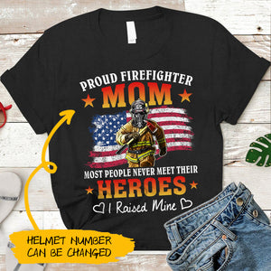 Personalized Firefighter Mom/Dad Us Flag Unisex T-Shirt