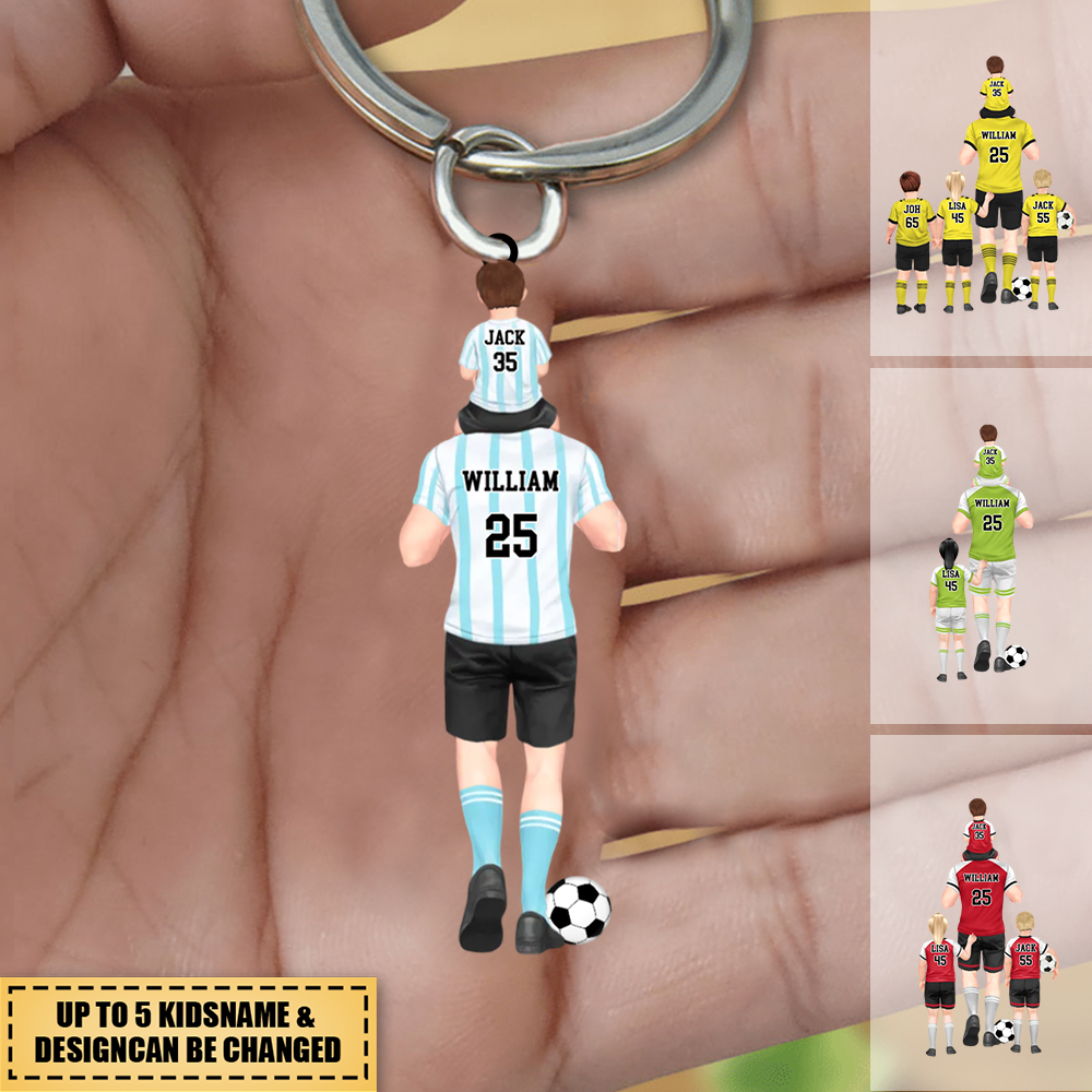 Personalized Soccer Dad/Grandpa & Kids Keychain