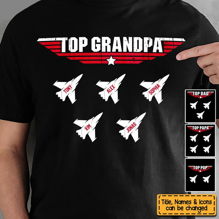 Personalized Gift Top Grandpa/Daddy/Dad/Papa T-Shirt