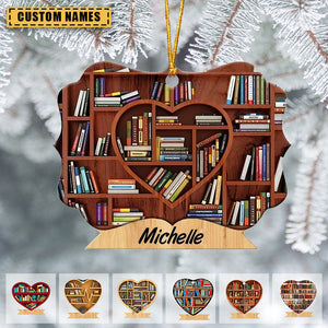 Personalized Book Lover Heart Ornament  - Prefect Gift For Books Lover