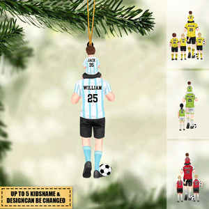 New Release Personalized Soccer Dad/Grandpa & Kids Christmas Ornament