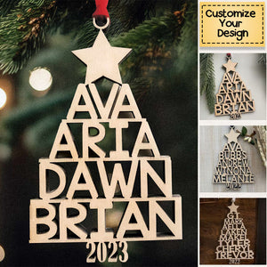 Our Family 2023 - Custom Personalized Family Name Wooden Ornament