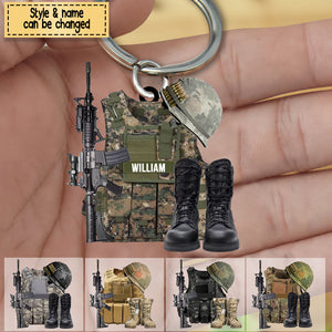Custom Personalized Military Uniform Acrylic Keychain- Gift Idea For Veterans/ Military Gift