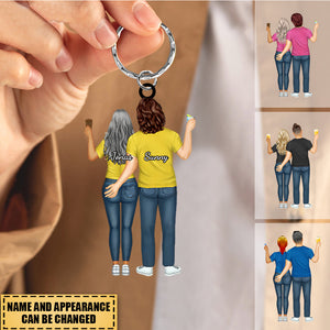 Custom Couple Together Since - Loving, Birthday Anniversary Gift For Couples, Spouse, Husband, Wife - Personalized Keychain