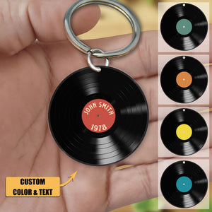 Vinyl Record - Personalized Acrylic Keychain - Gift For Vinyl Lovers