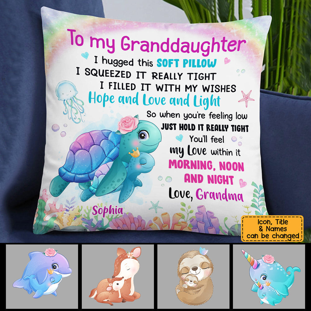 New Release - Granddaughter Grandson Sea Animals Hug This Pillow