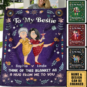 Think Of This Blanket - Gift For Sisters/Friends/Besties - Personalized Fleece Blanket