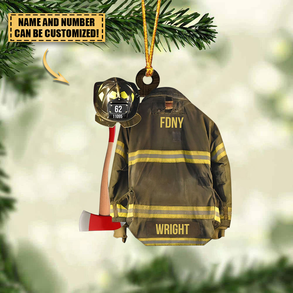 Personalized Firefighter Armor Shaped Christmas Ornament