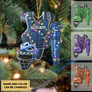 Personalized Baseball Back Catcher Ornament, Christmas gift for baseball lover