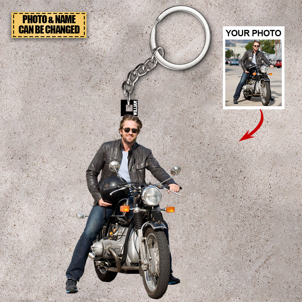 Personalized Acrylic Keychain - Gift For Motorcycle Lover/Biker/Racer - Custom Your Photo