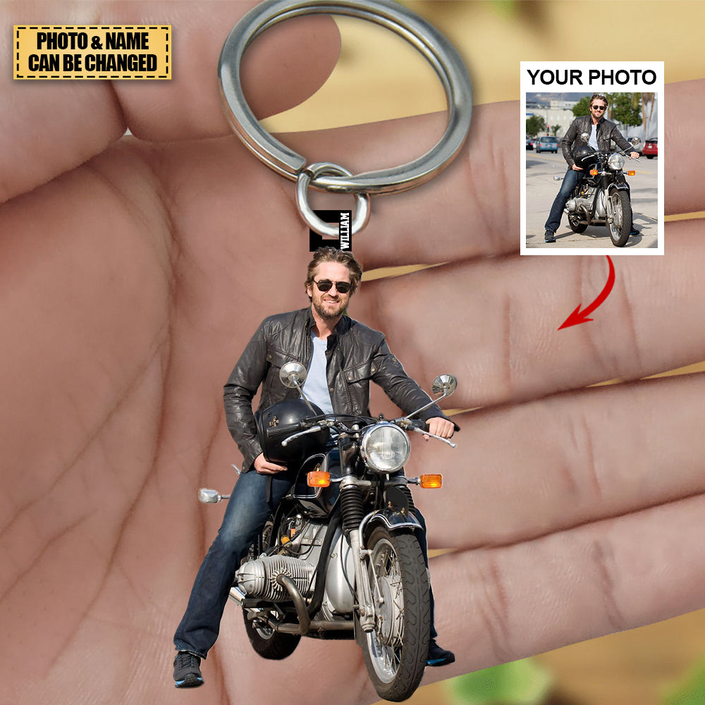 Personalized Acrylic Keychain - Gift For Motorcycle Lover/Biker/Racer - Custom Your Photo