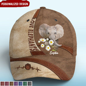Love Elephants - Personalized Custom Hat, All Over Print Classic Cap