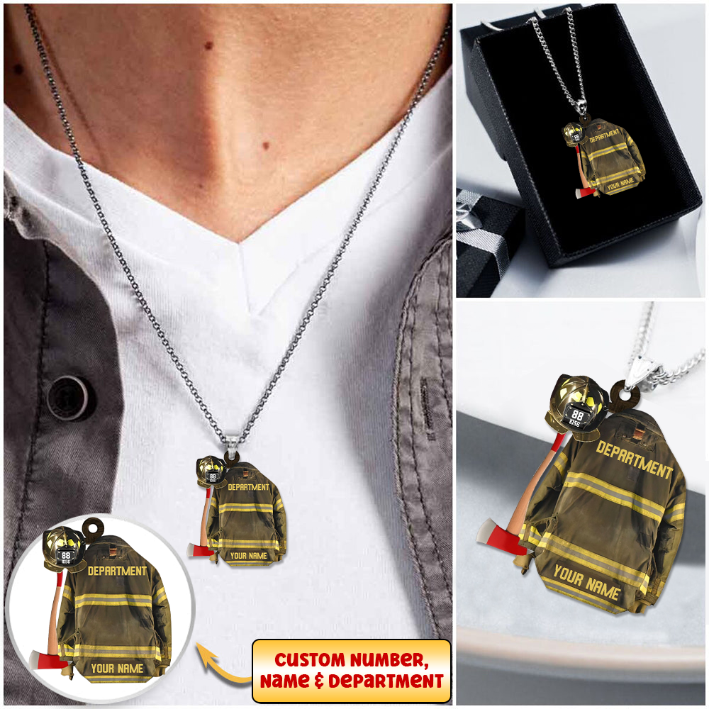 Personalized Firefighter Stainless Steel Necklace-Great Gift Idea For Firefighter Heroes