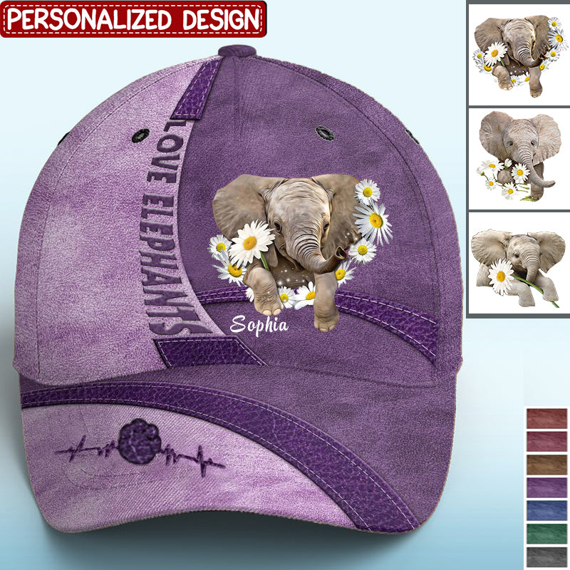 Love Elephants - Personalized Custom Hat, All Over Print Classic Cap