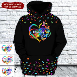 Personalized Grandma Mom Heart Infinity Butterfly Mother's Day Best Gift 3D  Hoodie
