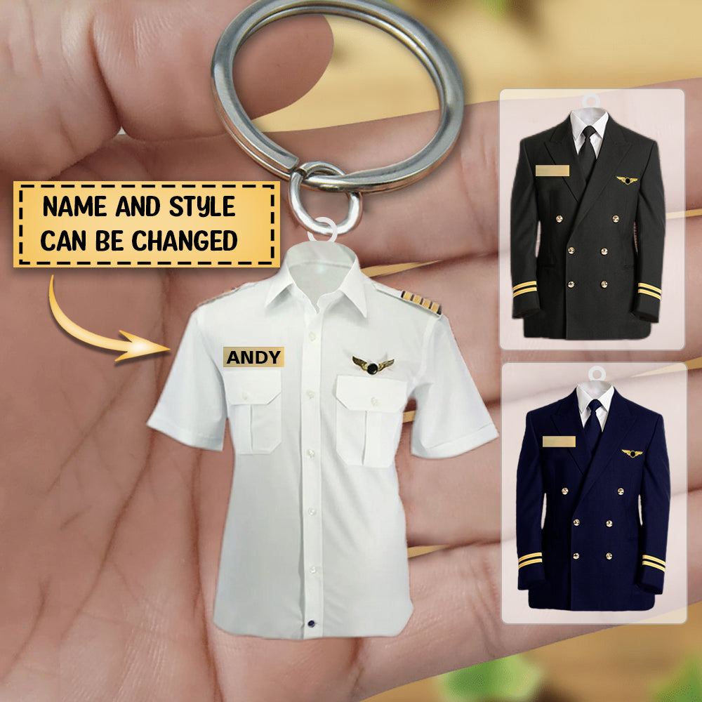 Pilot Uniform Personalized Acrylic Keychain