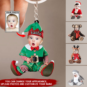Personalized Photo Baby Acrylic Keychain-Custom Gift For New Baby First Acrylic Keychain