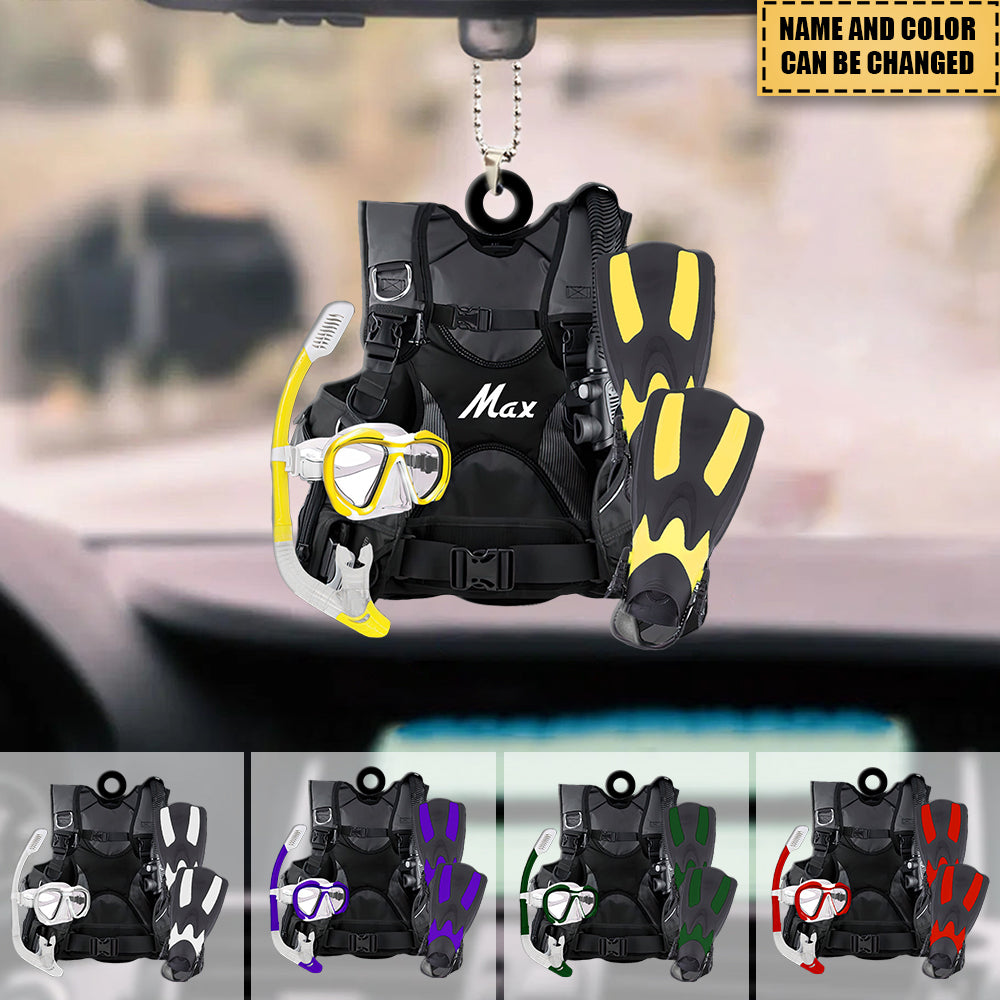 Scuba Diving Scuba Gear - Personalized Flat Acrylic Ornament