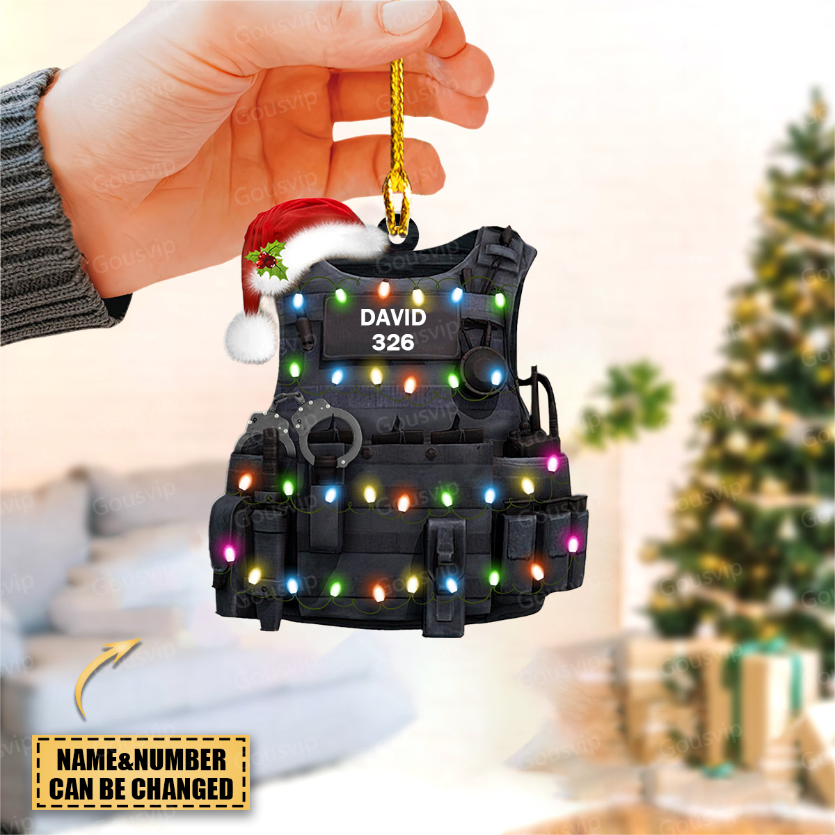 Personalized Police Christmas Ornament