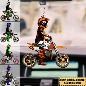 Personalized Motocross Kid/Boy/Girl Racer Acrylic Car / Christmas Ornament