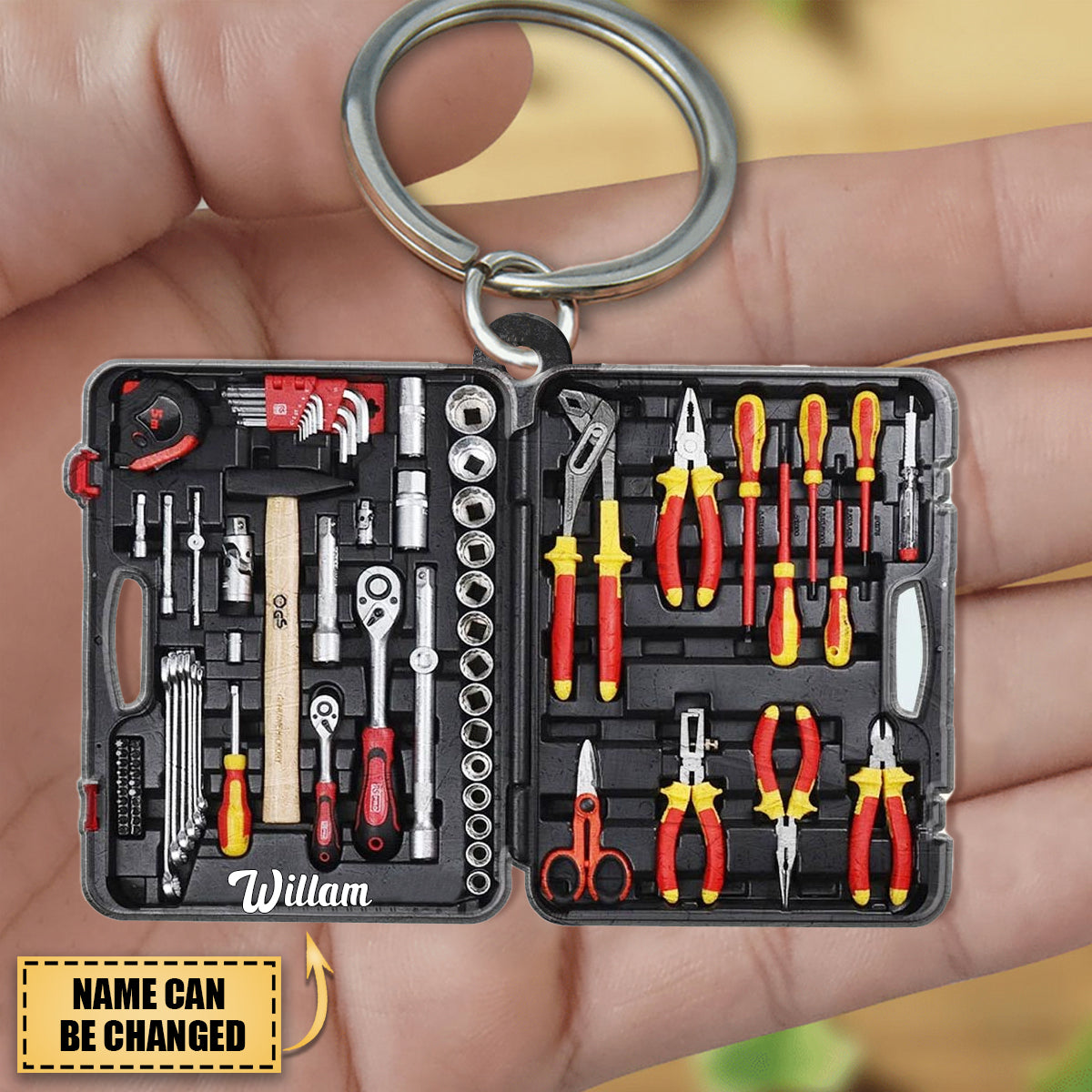 Personalized Electrician Tool Box Acrylic Keychain