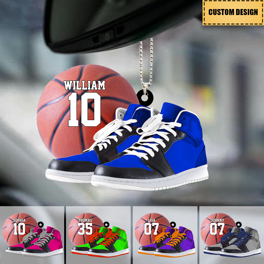Personalized Basketball Acrylic Car / Christmas Ornament - Gift For Basketball Lovers