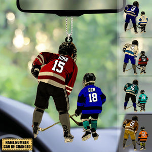 Personalized Hockey Players Gift Acrylic Car Hanging Ornament-Family Gift Idea
