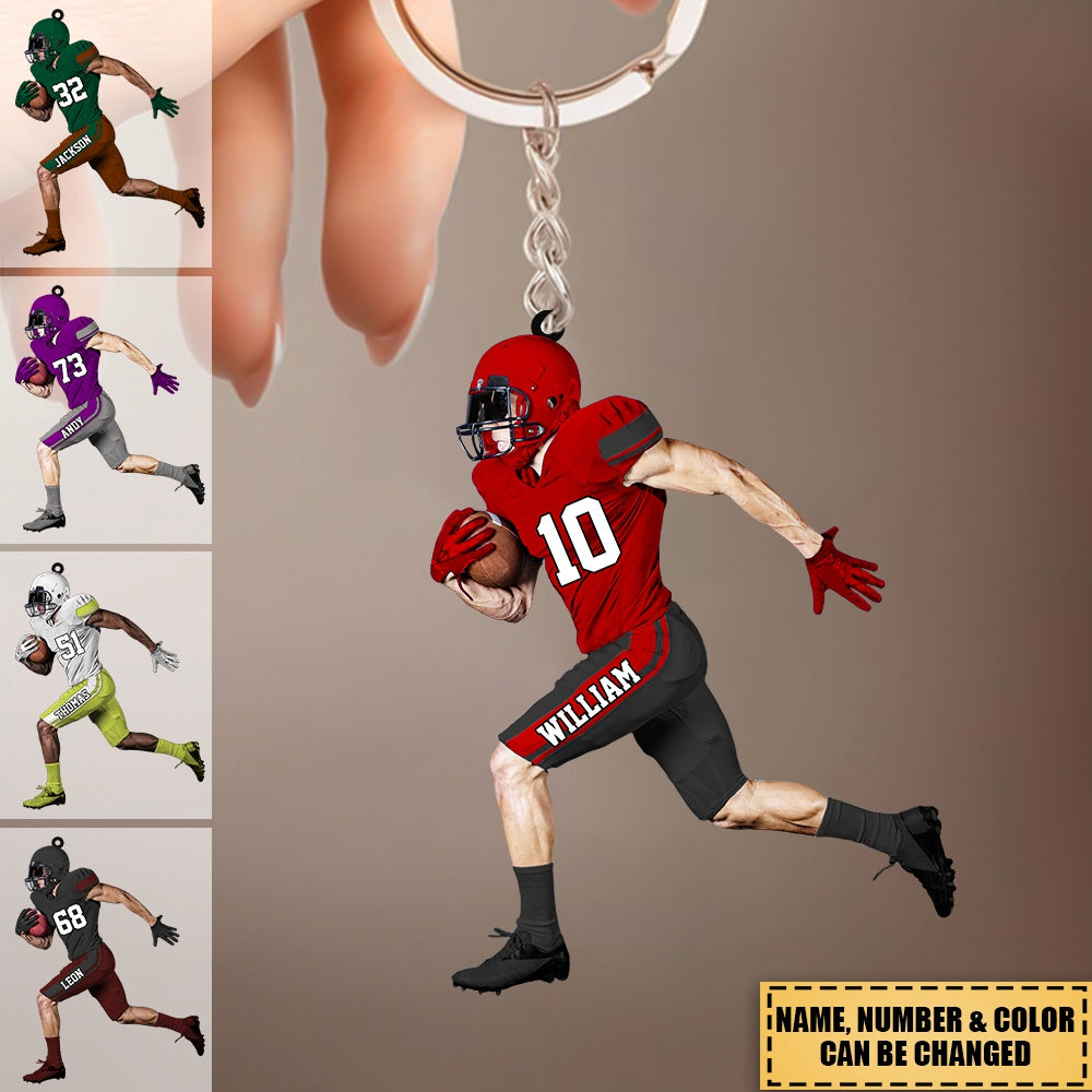 2024New Release-Personalized American Football Player Acrylic Keychain - Gift For Football Player Football Lovers