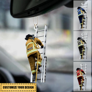 Personalized Acrylic Christmas/Car Ornament - Gift For Firefighter