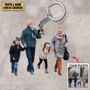 Personalized Acrylic Keychain-Gift For Family/Grandpa/Grandma- Custom Your Photo