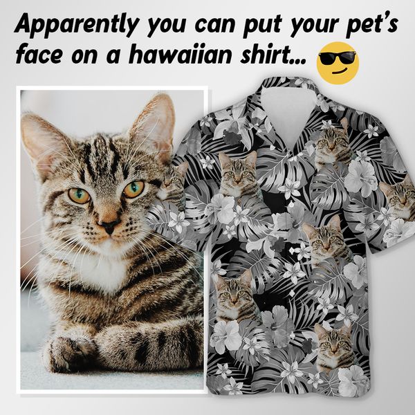 Custom Funny Photo Hawaii Shirt For Cat Lover