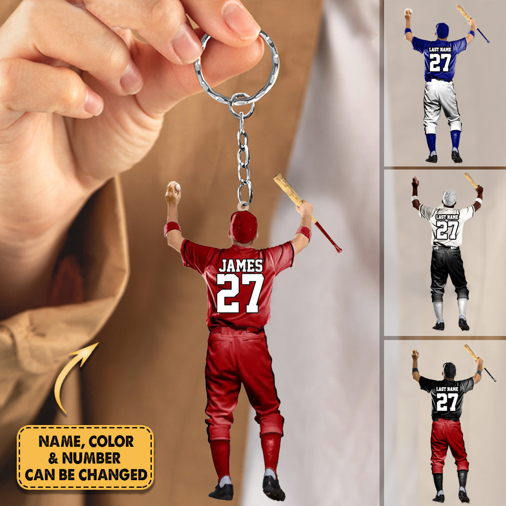 New Release Personalized Baseball Player Keychain